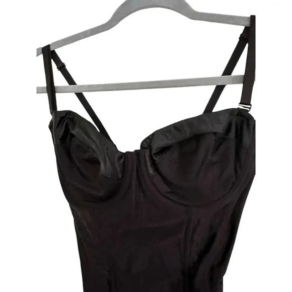 Victoria's Secret Black Stretch Satin slip shapewear Size 36C - Picture 2 of 6